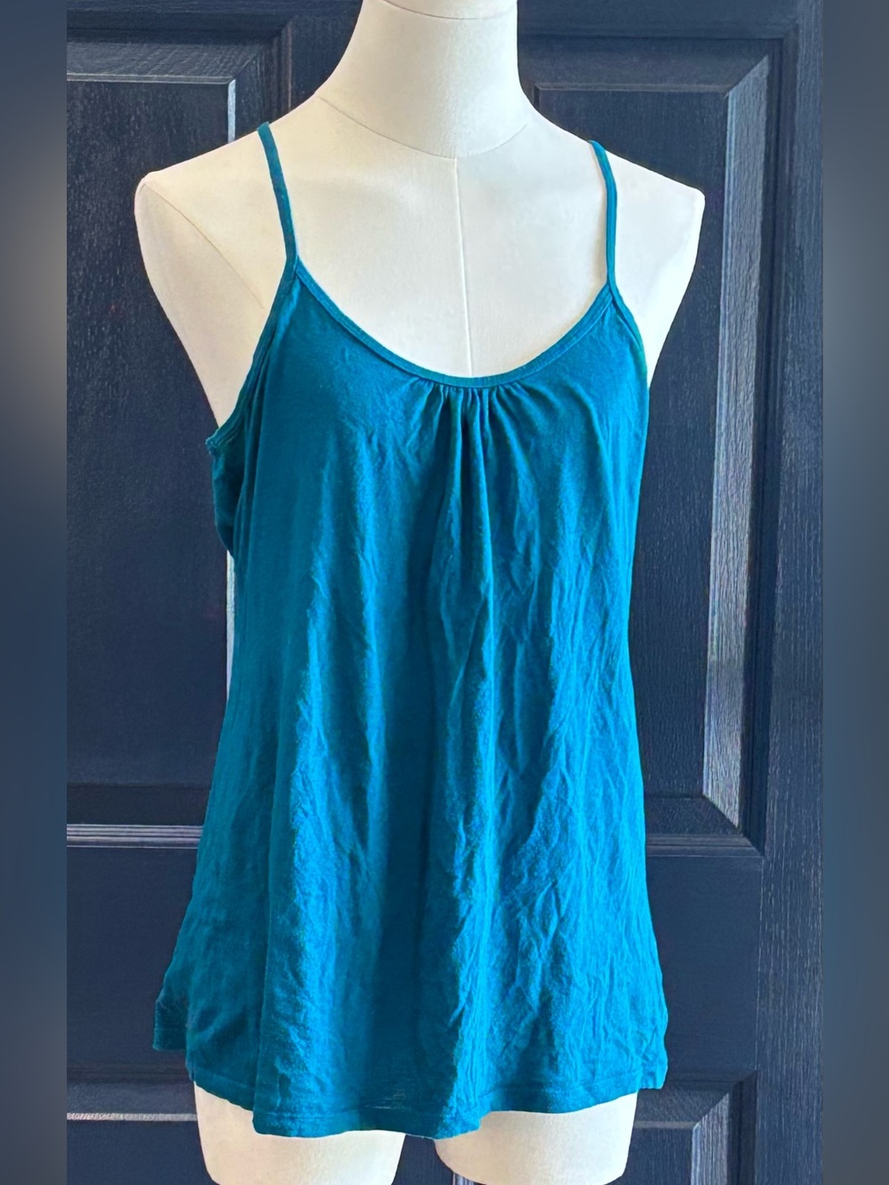 GAPBody Blue/Teal Spaghetti strap halter neck/racer back style, gathered, long